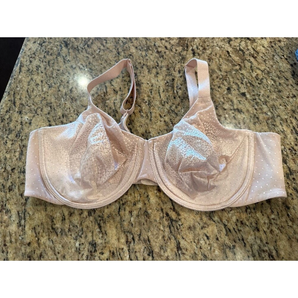 Wacoal Bra 40D Style 855303 Rose Beige Nude Full Coverage Unlined Underwire